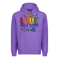 Purple all for love and love for all Premium Hoodie - MaliasSmallBusiness