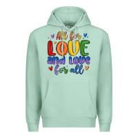 Seafoam all for love and love for all Premium Hoodie - MaliasSmallBusiness