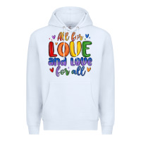 White all for love and love for all Premium Hoodie - MaliasSmallBusiness