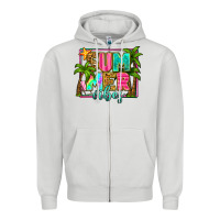 Dove Grey summer vibes Zipper Hoodie - Zillion Design Studio
