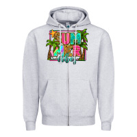 Heather Grey summer vibes Zipper Hoodie - Zillion Design Studio