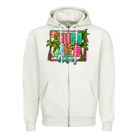 Oatmeal Heather summer vibes Zipper Hoodie - Zillion Design Studio