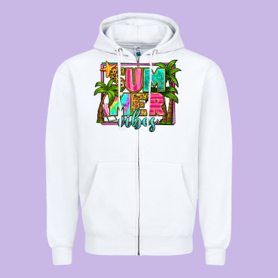 Summer Vibes Zipper Hoodie Designed By Zillion Design Studio