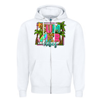 White summer vibes Zipper Hoodie - Zillion Design Studio