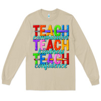 Mushroom teach compassion teach kindness teach confidence Long Sleeve Tee - texasbilliewilder