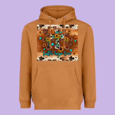 Faith Hope Love Cross Heavyweight Hoodie Designed By Jahusdesignshop