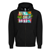 Black sun salt sand summer Zipper Hoodie - Zillion Design Studio