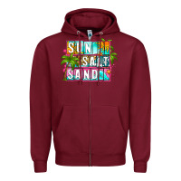 Sun Salt Sand Summer Zipper Hoodie | Teevron