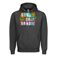 Charcoal Heather sun salt sand summer Zipper Hoodie - Zillion Design Studio