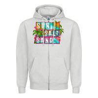 Dove Grey sun salt sand summer Zipper Hoodie - Zillion Design Studio