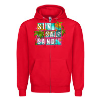 Red sun salt sand summer Zipper Hoodie - Zillion Design Studio