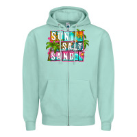 Seafoam sun salt sand summer Zipper Hoodie - Zillion Design Studio