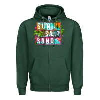 Sports Green sun salt sand summer Zipper Hoodie - Zillion Design Studio