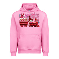 Fuchsia Pink valentines express with gnomies Urban Hoodie - NancyCooperArtShop
