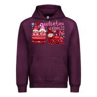 Mauve Wine valentines express with gnomies Urban Hoodie - NancyCooperArtShop
