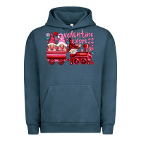 Pigment Midnight Navy valentines express with gnomies Urban Hoodie - NancyCooperArtShop