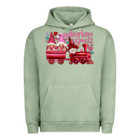 Pigment Oil Green valentines express with gnomies Urban Hoodie - NancyCooperArtShop