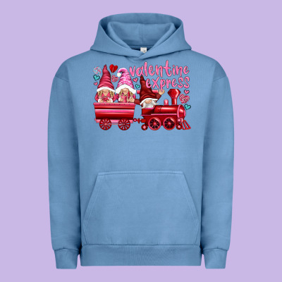Valentines Express With Gnomies Urban Hoodie Designed By Nancycooperartshop