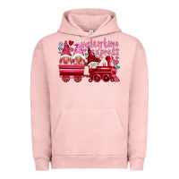Pigment Salmon valentines express with gnomies Urban Hoodie - NancyCooperArtShop