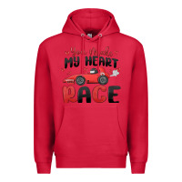 Cardinal you make my heart race valentine's day Premium Hoodie - MaliasSmallBusiness