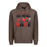 Coffee you make my heart race valentine's day Premium Hoodie - MaliasSmallBusiness