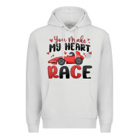 Dove Grey you make my heart race valentine's day Premium Hoodie - MaliasSmallBusiness