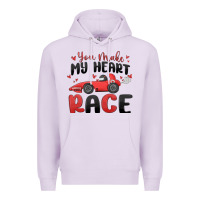Lilac you make my heart race valentine's day Premium Hoodie - MaliasSmallBusiness