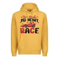 Mustard you make my heart race valentine's day Premium Hoodie - MaliasSmallBusiness