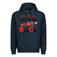 Navy you make my heart race valentine's day Premium Hoodie - MaliasSmallBusiness