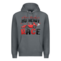 Rock you make my heart race valentine's day Premium Hoodie - MaliasSmallBusiness