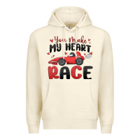 Sandshell you make my heart race valentine's day Premium Hoodie - MaliasSmallBusiness