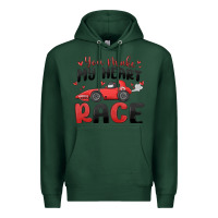 Sports Green you make my heart race valentine's day Premium Hoodie - MaliasSmallBusiness