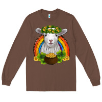 Chestnut st patricks day baby sheep shamrocks gold rainbow Long Sleeve Tee - RanaPortraitStore