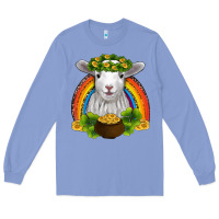 Colony Blue st patricks day baby sheep shamrocks gold rainbow Long Sleeve Tee - RanaPortraitStore