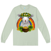 Matcha st patricks day baby sheep shamrocks gold rainbow Long Sleeve Tee - RanaPortraitStore