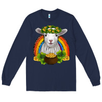 St Patricks Day Baby Sheep Shamrocks Gold Rainbow Long Sleeve Tee | Teevron