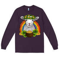 Plum st patricks day baby sheep shamrocks gold rainbow Long Sleeve Tee - RanaPortraitStore