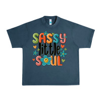 Midnight Navy sassy little soul smiley Urban Heavy Tee - MaliasSmallBusiness