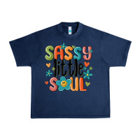 Navy sassy little soul smiley Urban Heavy Tee - MaliasSmallBusiness