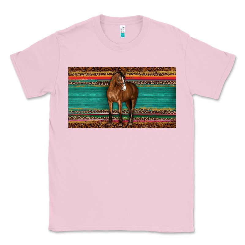 Western Horse Serape Tooled Leather Leopard  Sippy Cup Classic Tee by BarkalooDesign | Teevron