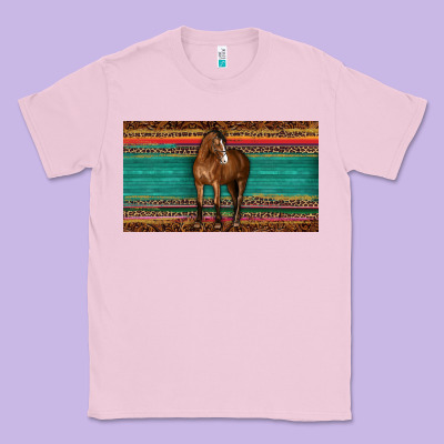 Western Horse Serape Tooled Leather Leopard  Sippy Cup Classic Tee Designed By Barkaloodesign