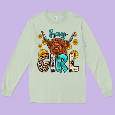 Hay Girl Long Sleeve Tee Designed By Zillion Design Studio