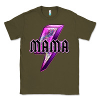 Army Green mama neon leopard lightning bolt Classic Tee - texasbilliewilder