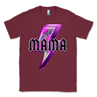 Burgundy mama neon leopard lightning bolt Classic Tee - texasbilliewilder