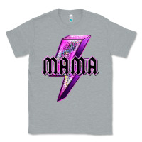 Heather Grey mama neon leopard lightning bolt Classic Tee - texasbilliewilder