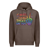 Coffee hate looks tacky on you pride Premium Hoodie - MaliasSmallBusiness