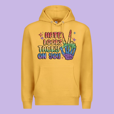 Hate Looks Tacky On You Pride Premium Hoodie Designed By Maliassmallbusiness