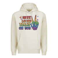 Oatmeal Heather hate looks tacky on you pride Premium Hoodie - MaliasSmallBusiness