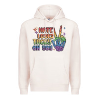 Pale Pink hate looks tacky on you pride Premium Hoodie - MaliasSmallBusiness