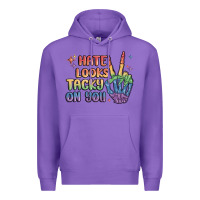 Purple hate looks tacky on you pride Premium Hoodie - MaliasSmallBusiness